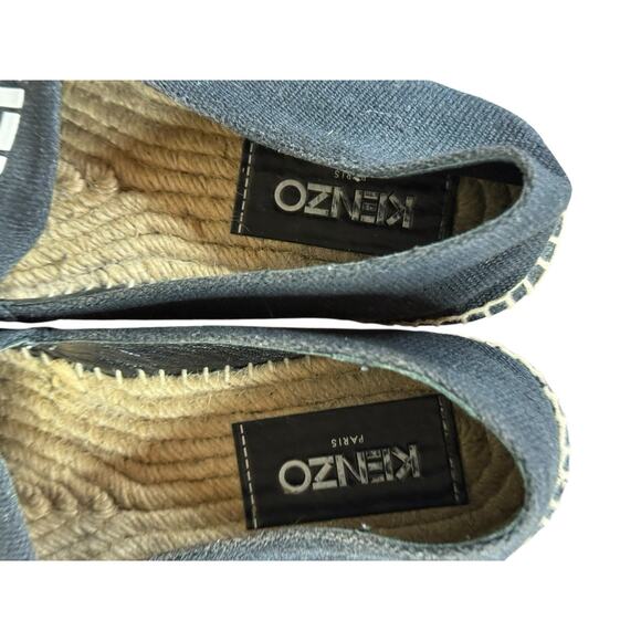 Kenzo Paris Black Canvas Logo Espadrilles Flats 37 EU 6.5 US Classic Summer - Picture 6 of 9